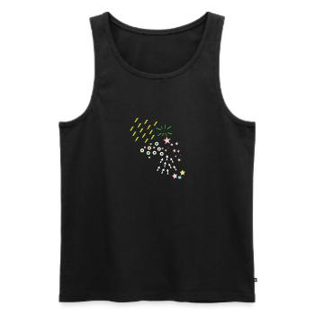 Motif, abstrait, rétro, vintage, années 90 - Débardeur bio Premium Homme - noir - Devant - Michal (187cm)