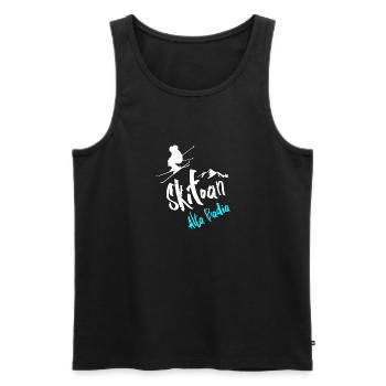 Skiing Alta Badia - Men's Premium Organic Tank Top - black - Front - Michal (187cm)