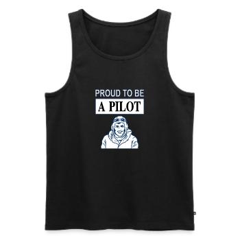 Pilot Fighter Jet Pilot Jet Airplane Gift Fly - Men's Premium Organic Tank Top - black - Front - Michal (187cm)