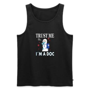 Docteur Je suis un médecin étudiant la médecine idée cadeau - Débardeur bio Premium Homme - noir - Devant - AI Model Male 178 light (178cm)
