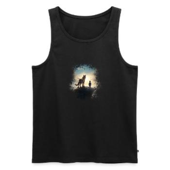 Episch Husky Hund Kind Freundschaft - Männer Premium Bio Tank Top - Schwarz - Vorne - Michal (187cm)