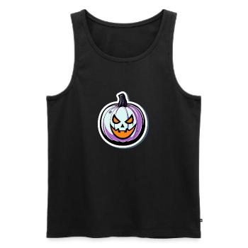 Kürbis Halloween Zeichnung - Männer Premium Bio Tank Top - Schwarz - Vorne - Michal (187cm)