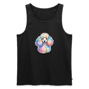 Pudel Wasserfarben - Männer Premium Bio Tank Top - Schwarz - Vorne - Michal (187cm)