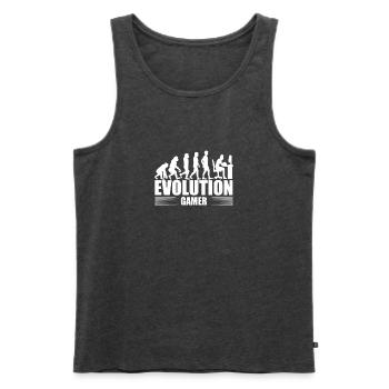 Gamer Evolution Gaming Nerd Videospiele Zocker - Männer Premium Bio Tank Top - Anthrazit meliert - Vorne - AI Model Male 178 light (178cm)