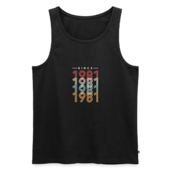 40th birthday gift born in 1981 40 years - Men's Premium Organic Tank Top - black - Front - Michal (187cm)