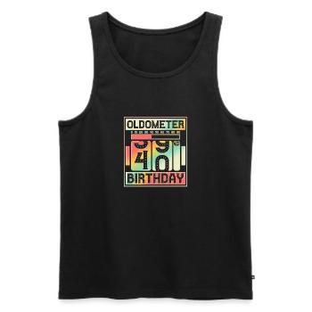 40th Birthday Gift 1981 40 Years - Men's Premium Organic Tank Top - black - Front - Michal (187cm)