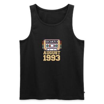 28th birthday gift August 1993 - Men's Premium Organic Tank Top - black - Front - AI Model Male 178 light (178cm)