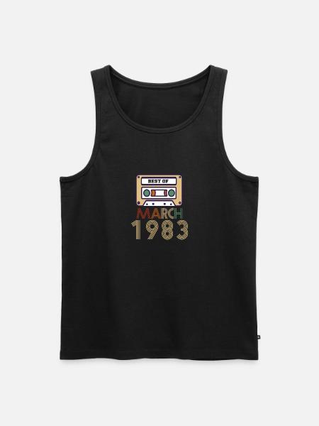 39th birthday gift March 1983 - Men's Premium Organic Tank Top - black