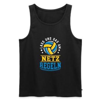 Volleyball Lass uns das am netz Regeln Geschenk - Männer Premium Bio Tank Top - Schwarz - Vorne - Michal (187cm)