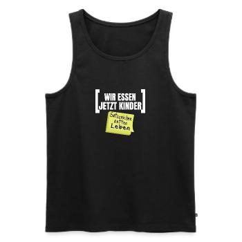 Eltern Grammatik Humor Wir Essen Jetzt Kinder - Männer Premium Bio Tank Top - Schwarz - Vorne - AI Model Male 178 light (178cm)