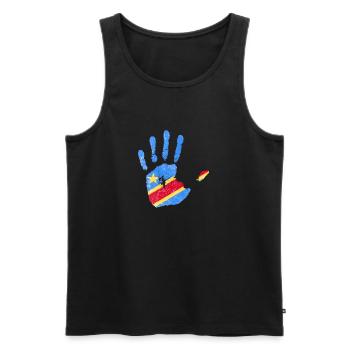Congo Flag Hand - Stand with Congo - Men's Premium Organic Tank Top - black - Front - AI Model Male 178 light (178cm)
