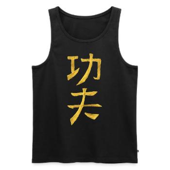 Kungfu in Chinese - Men's Premium Organic Tank Top - black - Front - Michal (187cm)
