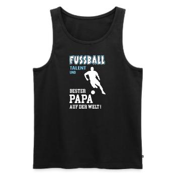 Fussballer Papa Fussball Bester Vater Geburtstag - Männer Premium Bio Tank Top - Schwarz - Vorne - AI Model Male 178 light (178cm)
