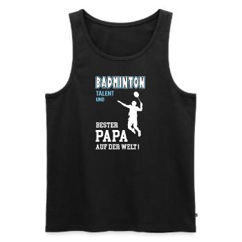 Badminton Bester Papa Vater Vatertag Geburtstag - Männer Premium Bio Tank Top - Schwarz - Vorne - Michal (187cm)