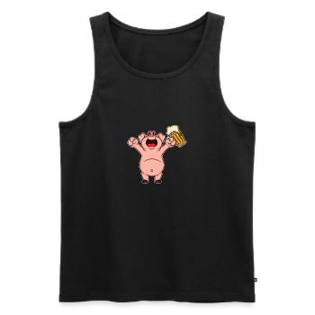 Nutztiere trinken Bier Kuhschwein Huhn und Bier - Männer Premium Bio Tank Top - Schwarz - Vorne - AI Model Male 178 light (178cm)