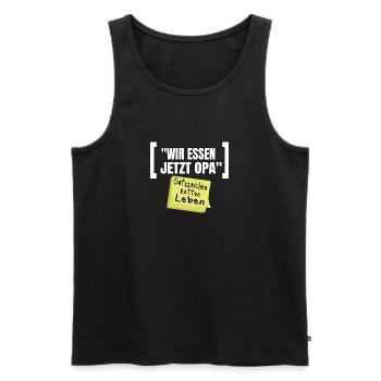Grammatik Humor Wir Essen Jetzt Opa - Männer Premium Bio Tank Top - Schwarz - Vorne - AI Model Male 178 light (178cm)