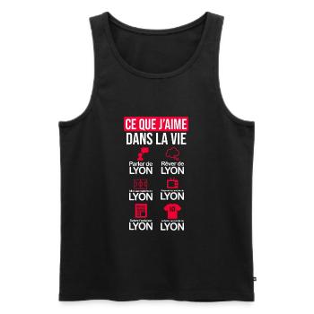 Lyon Lyonnais humour maillot drôle football - Débardeur bio Premium Homme - noir - Devant - Michal (187cm)
