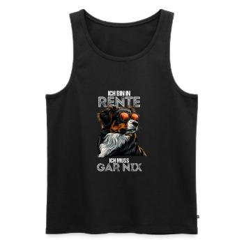 Ich bin in Rente ich muss garnix lustiges Hund Dog - Männer Premium Bio Tank Top - Schwarz - Vorne - Michal (187cm)