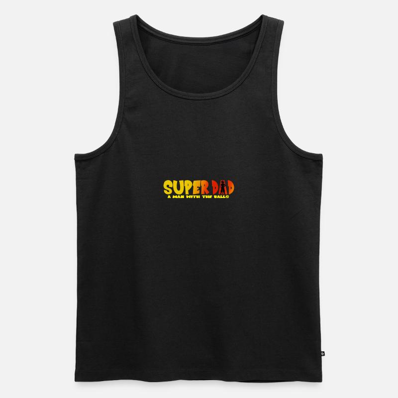 SUPER DAD - Männer Premium Bio Tank Top - Schwarz