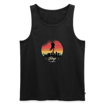 Tango Danse Vintage Rétro Coucher de soleil Sports - Débardeur bio Premium Homme - noir - Devant - AI Model Male 178 light (178cm)