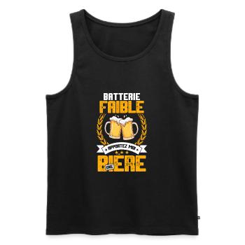 Cadeau Drôle Beauf Bière Humour Alcool Binouze - Débardeur bio Premium Homme - noir - Devant - AI Model Male 178 light (178cm)