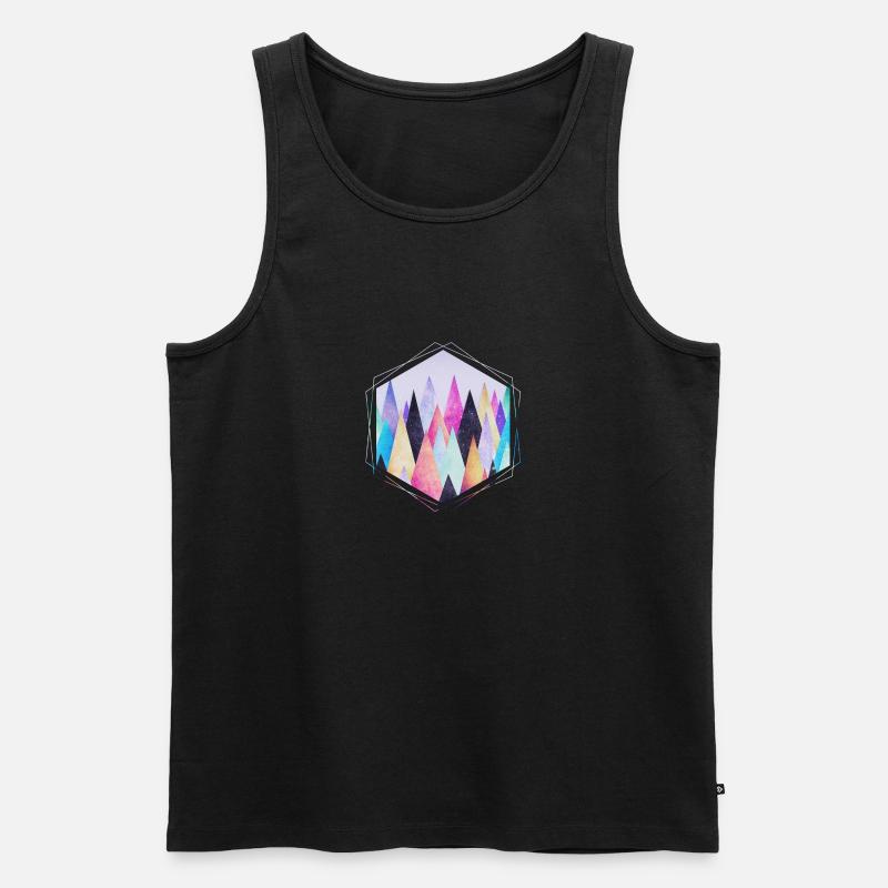 Hipster triangles (geometry) Abstract Mountains - Débardeur bio Premium Homme - noir