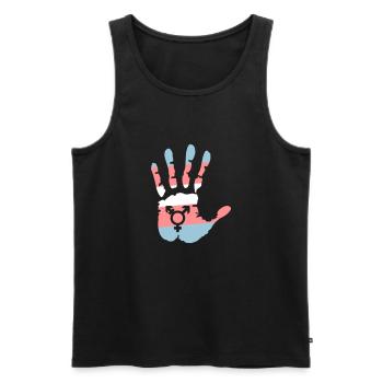 Transgender flag hand - LGBT - gay - Men's Premium Organic Tank Top - black - Front - Michal (187cm)