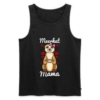 Meerkat Mama Finger Heart Meerkat Animal Ribbon - Débardeur bio Premium Homme - noir - Devant - AI Model Male 178 light (178cm)