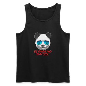 Animal Design Panda Stay Cool - RAHMENLOS Geschenk - Männer Premium Bio Tank Top - Schwarz - Vorne - AI Model Male 178 light (178cm)