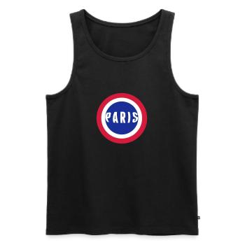 Paris drapeau France - Débardeur bio Premium Homme - noir - Devant - AI Model Male 178 light (178cm)