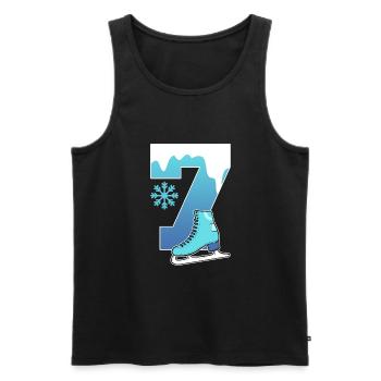 Schlittschuh Eislauf 6. Kindergeburtstag - Männer Premium Bio Tank Top - Schwarz - Vorne - Michal (187cm)