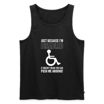 Rollstuhl - Männer Premium Bio Tank Top - Schwarz - Vorne - Michal (187cm)