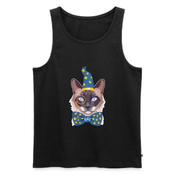 the magician cat - Men's Premium Organic Tank Top - black - Front - AI Model Male 178 light (178cm)