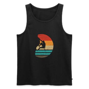 Klettern Retro Style Vintage - Männer Premium Bio Tank Top - Schwarz - Vorne - Michal (187cm)