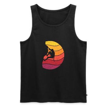 Klettern Retro Style Vintage - Männer Premium Bio Tank Top - Schwarz - Vorne - Michal (187cm)