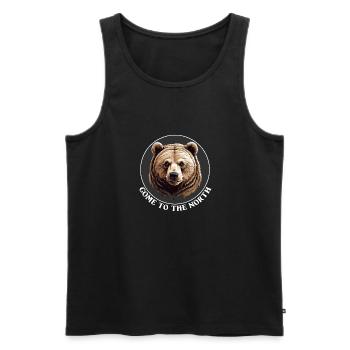 Grizzli Ours Kodiak Ours brun Venir dans le Nord, - Débardeur bio Premium Homme - noir - Devant - AI Model Male 178 light (178cm)