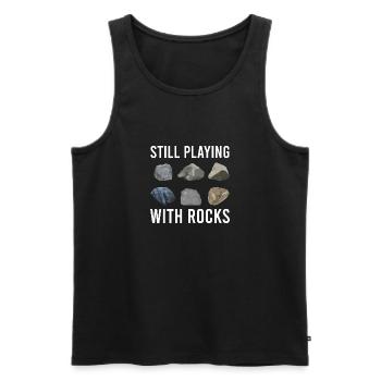 Gology Gologist Felsen Vintage Mineralien Sprüche - Männer Premium Bio Tank Top - Schwarz - Vorne - Michal (187cm)