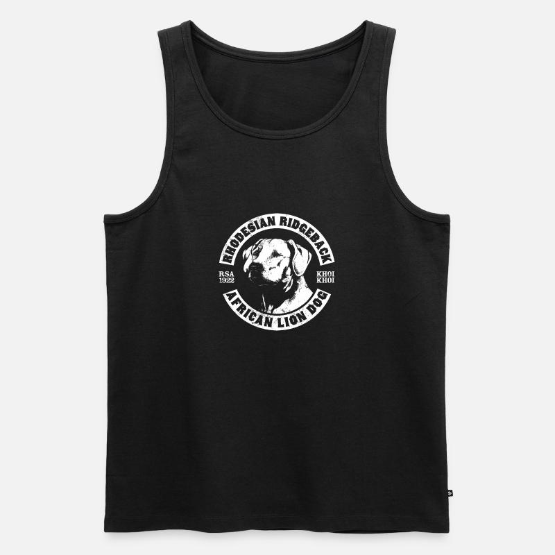 Rhodesian Ridgeback Logo - Männer Premium Bio Tank Top - Schwarz