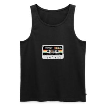Vintage Cassette 1984 Retro Classic Birthday - Men's Premium Organic Tank Top - black - Front - AI Model Male 178 light (178cm)