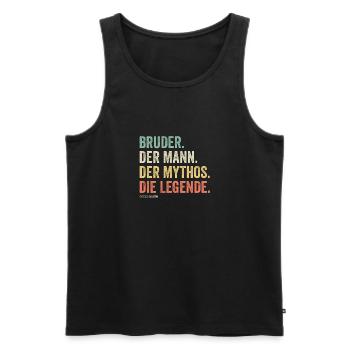 Bruder - Mann Mythos Legende Pseudo Collection - Männer Premium Bio Tank Top - Schwarz - Vorne - Michal (187cm)