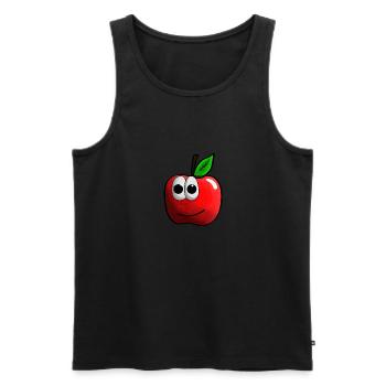 Pomme avec graphique de visage - Débardeur bio Premium Homme - noir - Devant - Michal (187cm)