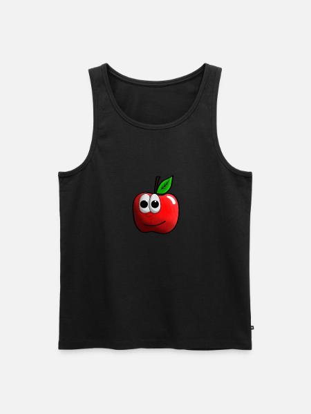 Apple with face graphic - Men's Premium Organic Tank Top - black