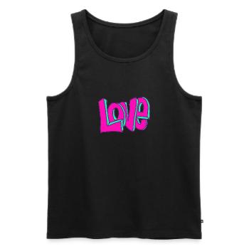 Graffiti Love - Débardeur bio Premium Homme - noir - Devant - Michal (187cm)