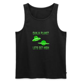 Cannabis Alien High - Men's Premium Organic Tank Top - black - Front - Michal (187cm)