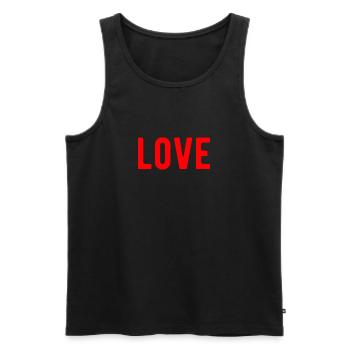Amour Chers amis Amitié - Débardeur bio Premium Homme - noir - Devant - AI Model Male 178 light (178cm)