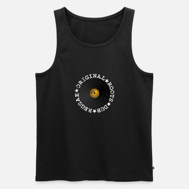 Dub Reggae Schallplatte - Männer Premium Bio Tank Top - Schwarz
