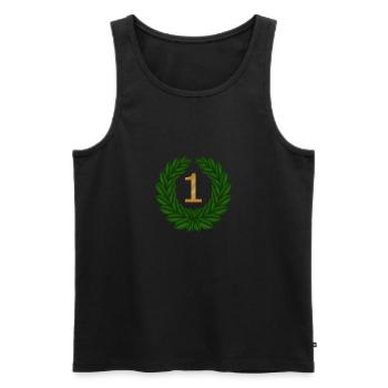 Nr 1 - Männer Premium Bio Tank Top - Schwarz - Vorne - AI Model Male 178 light (178cm)