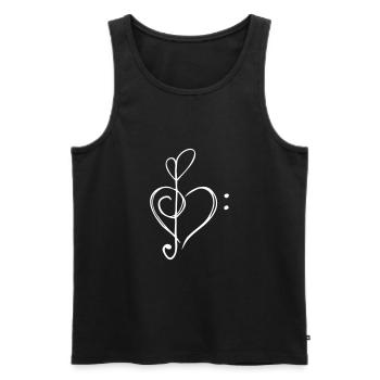 musik herz notenschlüssel - Männer Premium Bio Tank Top - Schwarz - Vorne - Michal (187cm)