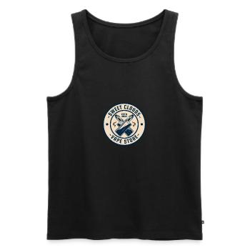 Sweet Clounds Vape Store - Men's Premium Organic Tank Top - black - Front - AI Model Male 178 light (178cm)