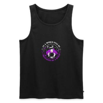In a world full of princesses be a witch - Men's Premium Organic Tank Top - black - Front - AI Model Male 178 light (178cm)